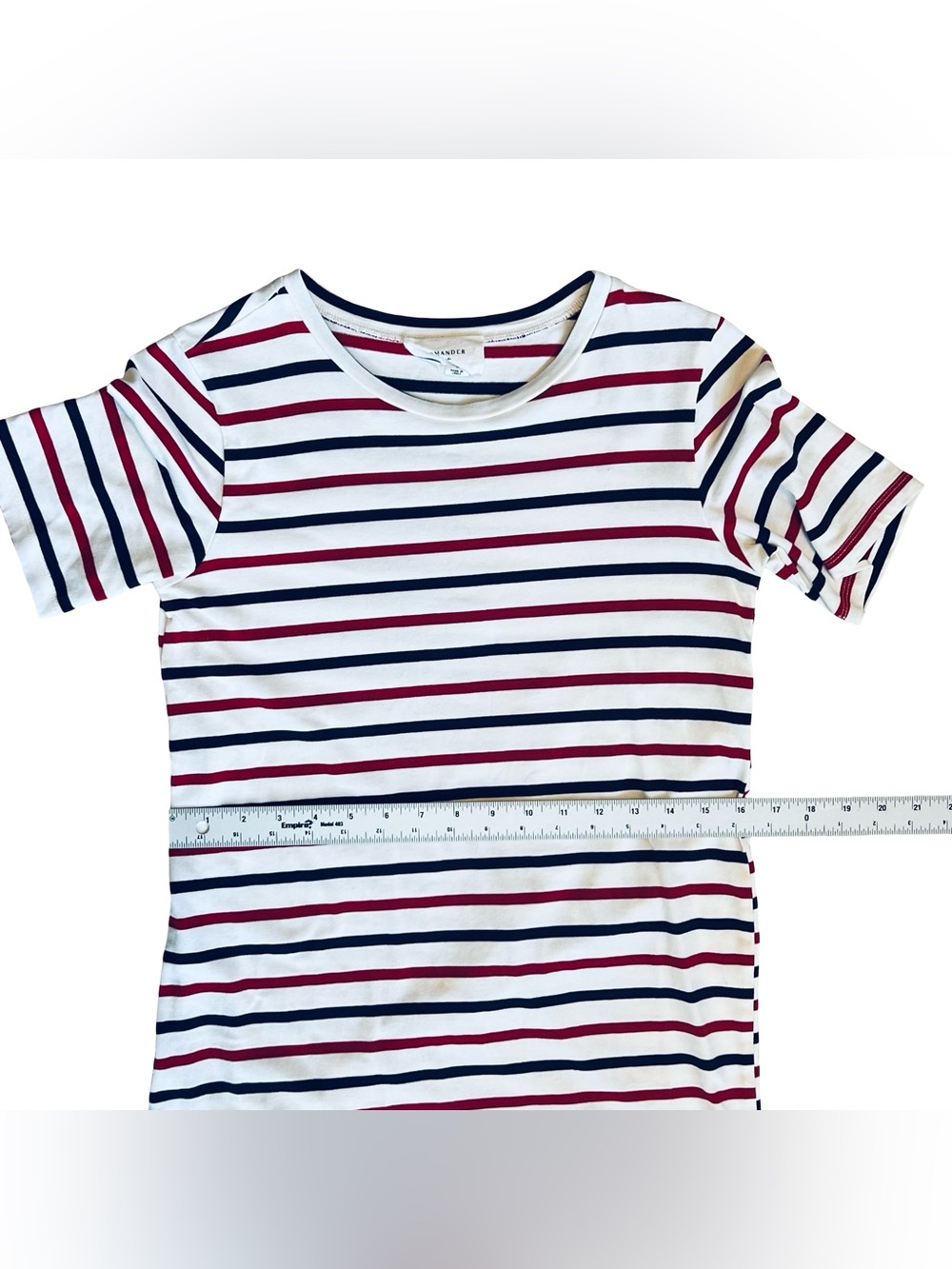 Pomander Place Tuckernuck Women’s Sz S Red Blue White Stripe Midi Dress Cotton - Picture 4 of 11